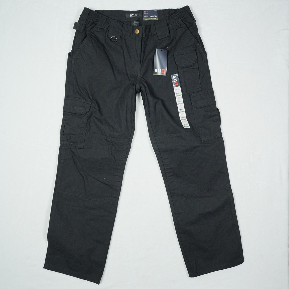5.11 Tactical Women 14 Regular Black Cotton Canvas Cargo Work Pants 64358ABR NEW